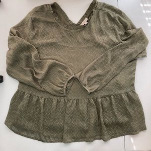 Loft green with dots top, size xl